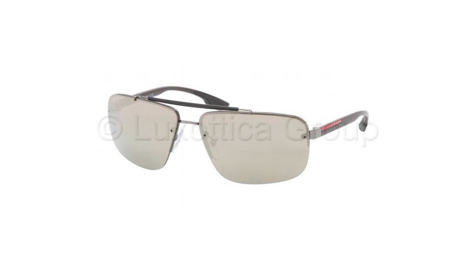 Prada PS52OS Sunglasses 5AV1C0-6413 - Gunmetal Frame, Gold Mirror Lenses