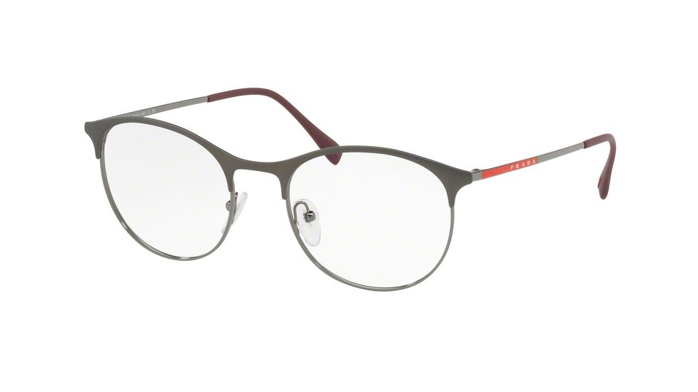 Prada PS53IV Single Vision Prescription Eyeglasses VIX1O1-50 - Top Light Brown/gunmetal Frame