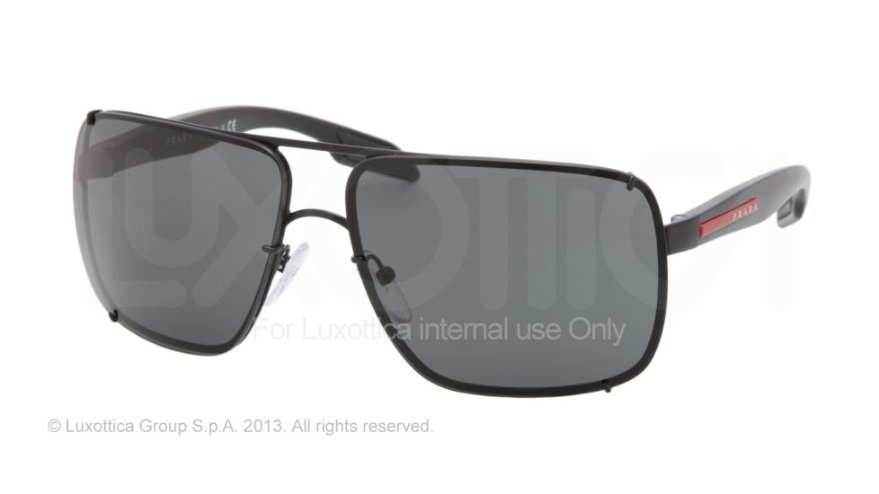 Prada PS53OS Single Vision Prescription Sunglasses PS53OS-1BO1A1-63 - Lens Diameter 63 mm, Frame Color Black Demi Shiny