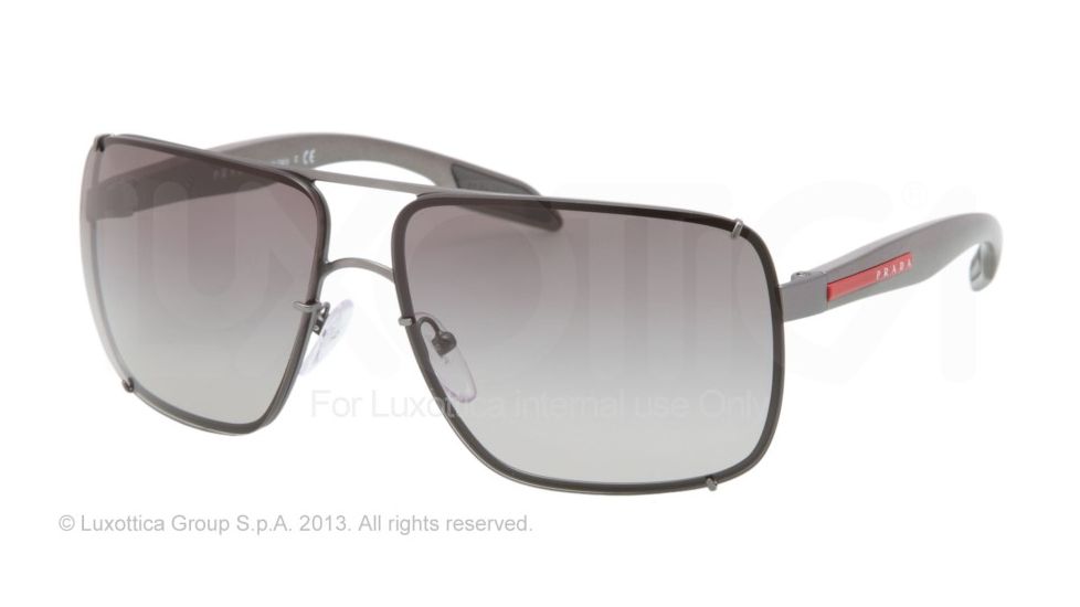 Prada PS53OS Single Vision Prescription Sunglasses PS53OS-7CQ3M1-63 - Lens Diameter 63 mm, Frame Color Gunmetal Demi Shiny