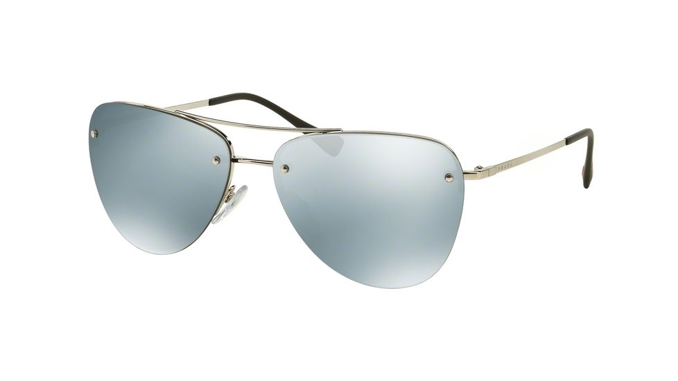 Prada PS53RS Single Vision Prescription Sunglasses PS53RS-1BC5K2-57 - Lens Diameter 57 mm, Frame Color Silver