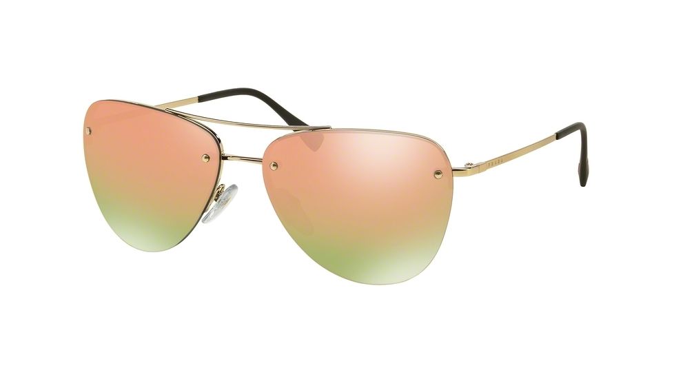 Prada PS53RS Single Vision Prescription Sunglasses PS53RS-ZVN5L2-57 - Lens Diameter 57 mm, Frame Color Pale Gold
