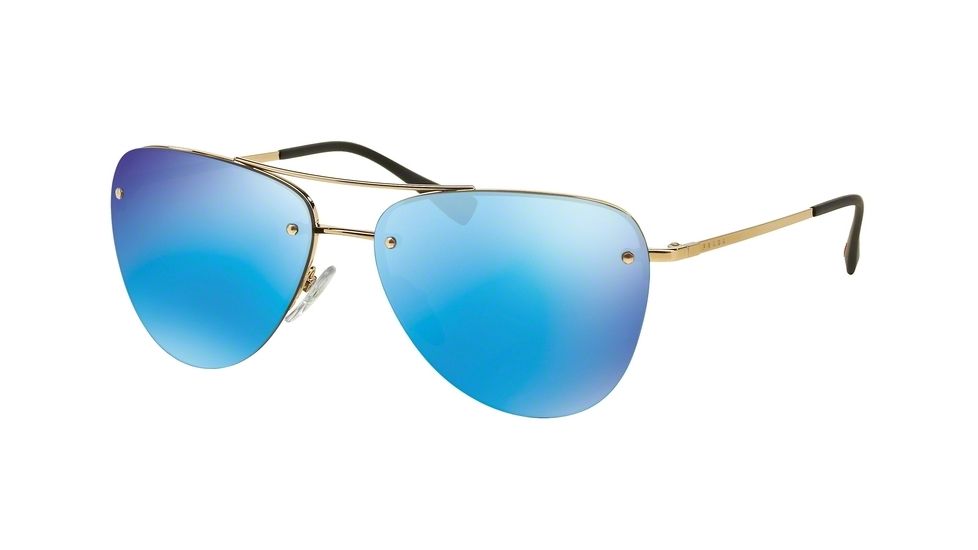 Prada PS53RS Single Vision Prescription Sunglasses PS53RS-ZVN5M2-57 - Lens Diameter 57 mm, Frame Color Pale Gold