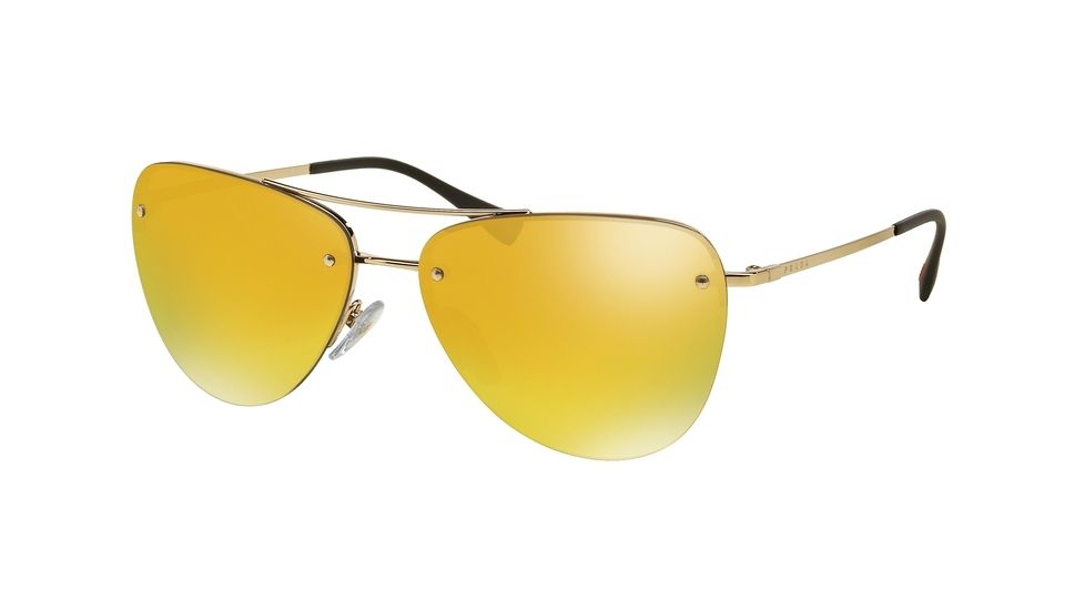 Prada PS53RS Single Vision Prescription Sunglasses PS53RS-ZVN5N0-57 - Lens Diameter 57 mm, Frame Color Pale Gold