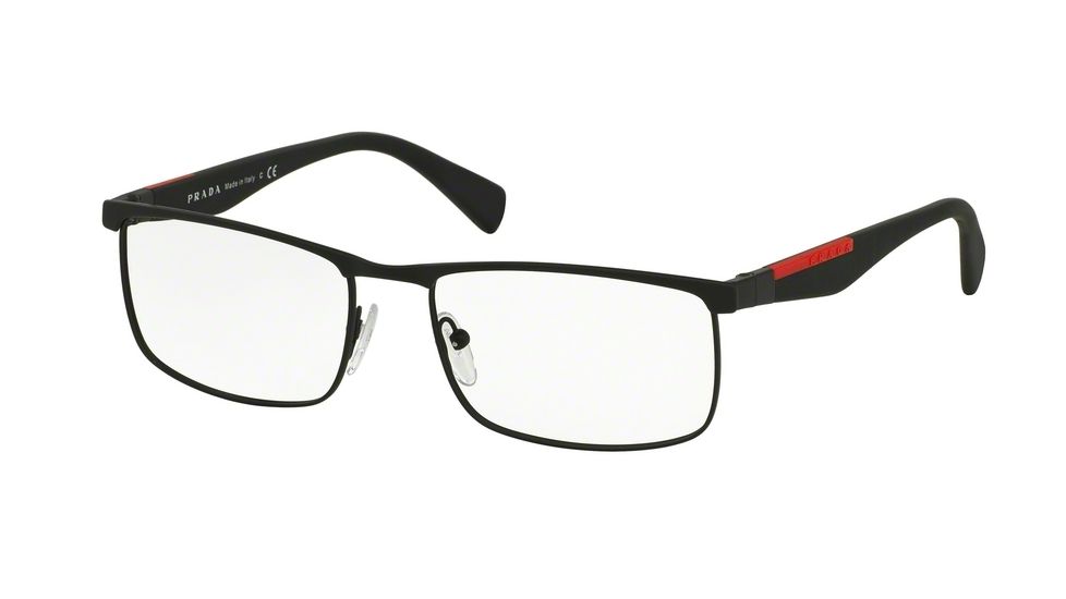 Prada PS54FV Eyeglass Frames DG01O1-53 - Black Rubber Frame