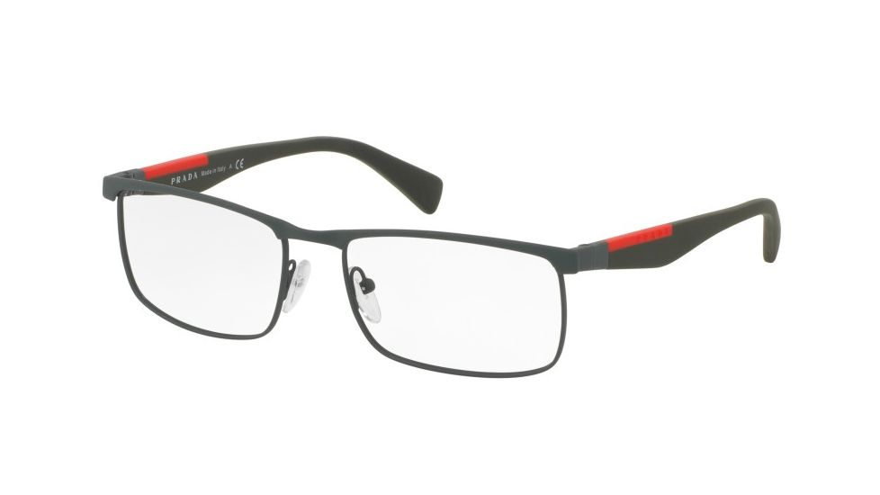 Prada PS54FV Eyeglass Frames UFI1O1-53 - Green Rubber Frame