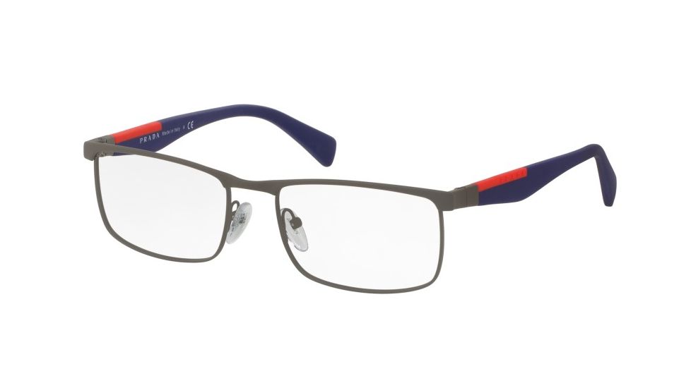 Prada PS54FV Eyeglass Frames UR41O1-53 - Brown Rubber Frame