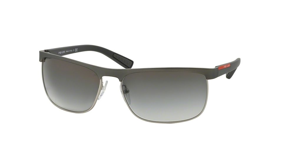 Prada PS54QS Sunglasses DG10A7-63 - Gunmetal Rubber/Steel Rubber Frame, Grey Gradient Lenses