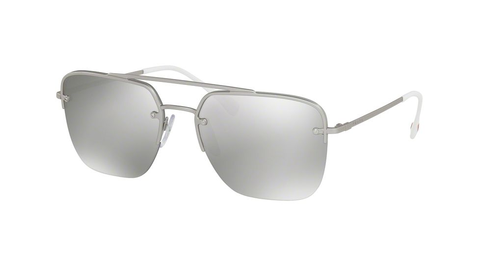 Prada PS54SS Bifocal Prescription Sunglasses PS54SS-QFP2B0-59 - Lens Diameter 59 mm, Frame Color Silver Rubber