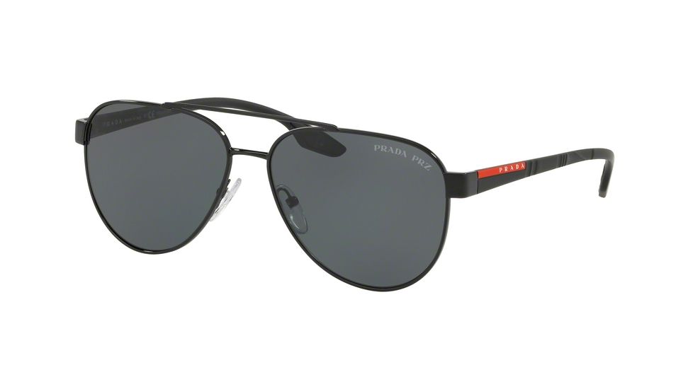 Prada PS54TS Sunglasses 1AB5Z1-58 - Black Frame, Polar Grey Lenses