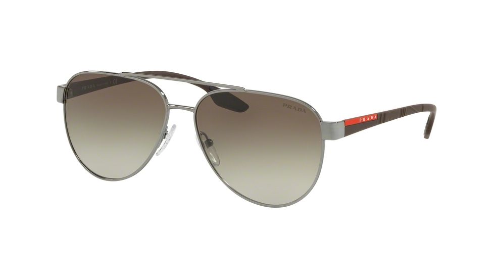 Prada PS54TS Sunglasses 5AV1X1-61 - Gunmetal Frame, Green Gradient Lenses