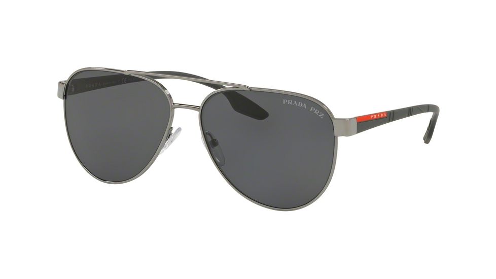 Prada PS54TS Sunglasses 5AV5Z1-58 - Gunmetal Frame, Polar Grey Lenses