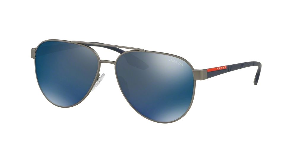Prada PS54TS Sunglasses DG1387-58 - Gunmetal Rubber Frame, Dark Grey External Ar Lenses