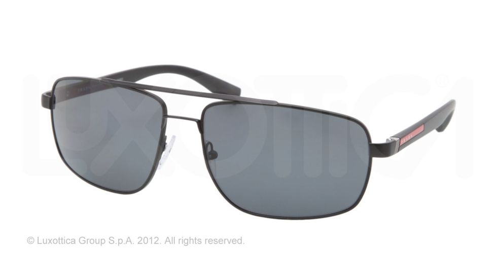 Prada PS55NS Single Vision Prescription Sunglasses PS55NS-1BO5Z1-60 - Lens Diameter 60 mm, Frame Color Demi-Shiny Black