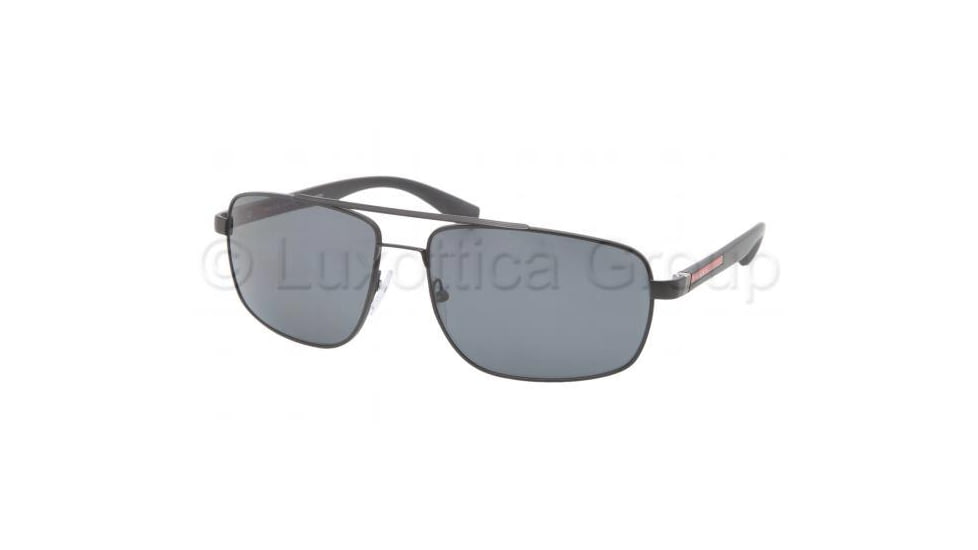 Prada PS55NS Sunglasses 1BO5Z1-6016 - Demi Shiny Black Frame, Gray Lenses