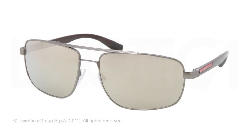 Prada PS55NS Single Vision Prescription Sunglasses PS55NS-7JO1C0-60 - Lens Diameter 60 mm, Frame Color Gunmetal Demi Shiny