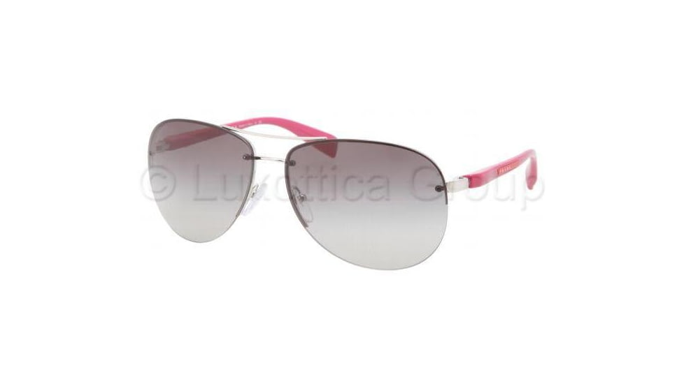 Prada PS56MS Sunglasses 1BC3M1-6214 - Silver Frame, Gray Gradient Lenses