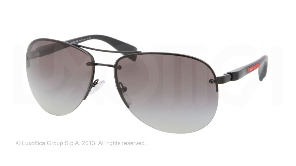 Prada PS 56MS 65 PS56MS Single Vision Prescription Sunglasses PS56MS-1BO3M1-62 - Lens Diameter 62 mm, Frame Color Demi-Shiny Black