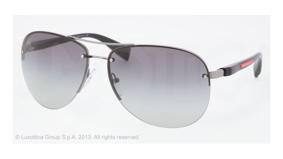 Prada PS 56MS 65 PS56MS Single Vision Prescription Sunglasses PS56MS-5AV3M1-62 - Lens Diameter 62 mm, Frame Color Gunmetal