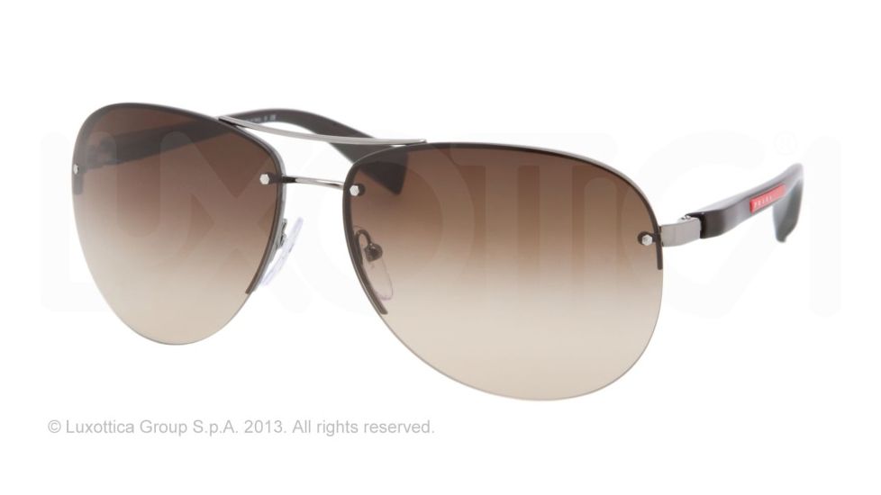 Prada PS 56MS 65 PS56MS Single Vision Prescription Sunglasses PS56MS-5AV6S1-62 - Lens Diameter 62 mm, Frame Color Gunmetal