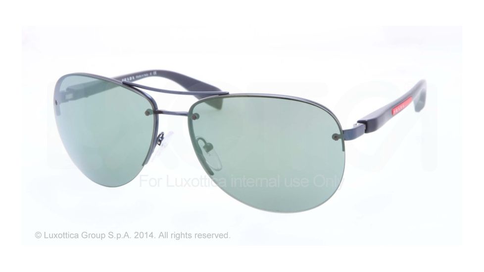 Prada PS 56MS 65 PS56MS Single Vision Prescription Sunglasses PS56MS-ACC3C0-65 - Lens Diameter 65 mm, Frame Color Blue Demishiny