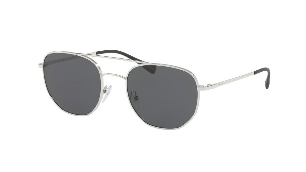 Prada PS56SS Sunglasses 1BC5S0-53 - Silver Frame, Grey Lenses