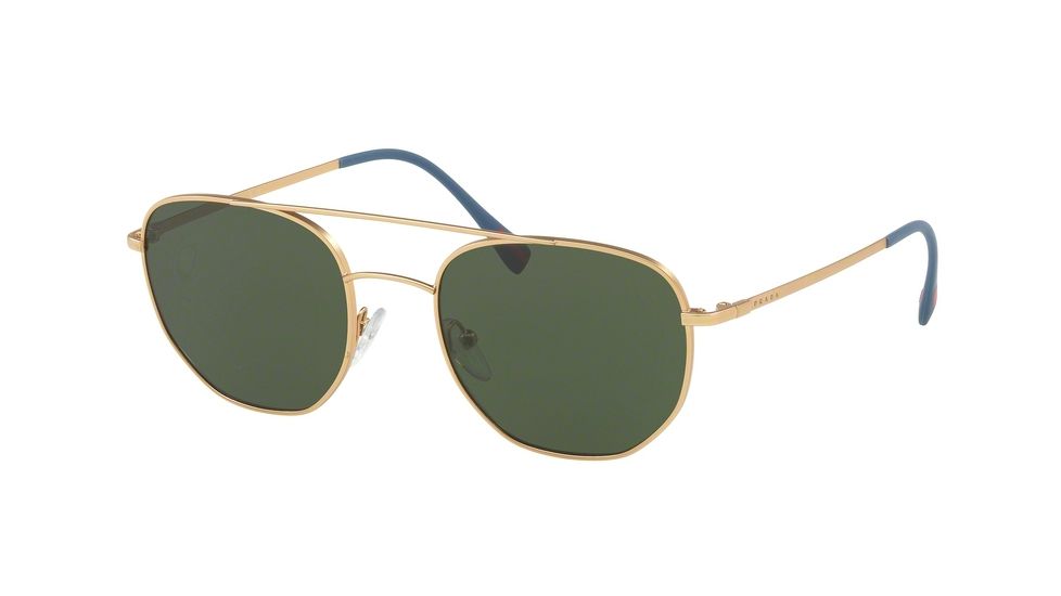 Prada PS56SS Sunglasses 1BK1I0-53 - Matte Gold Frame, Green Lenses