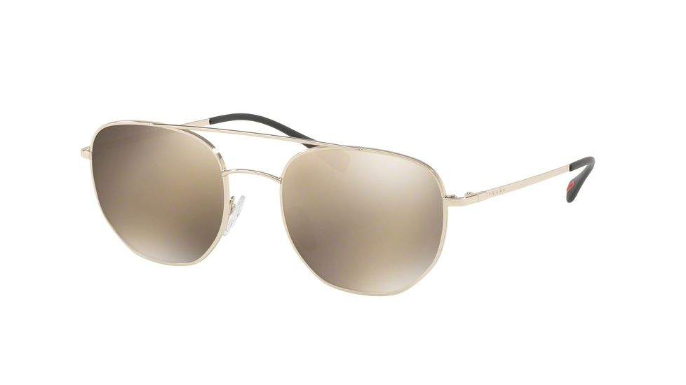 Prada PS56SS Sunglasses ZVN1C0-53 - Pale Gold Frame, Light Brown Mirror Gold Lenses