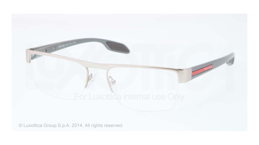 Prada PS57EV Eyeglass Frames 1AP1O1-51 - Silver Demi Shiny Frame