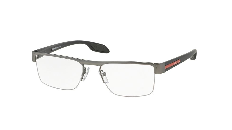Prada PS57EV Eyeglass Frames DG11O1-53 - Gunmetal Rubber Frame