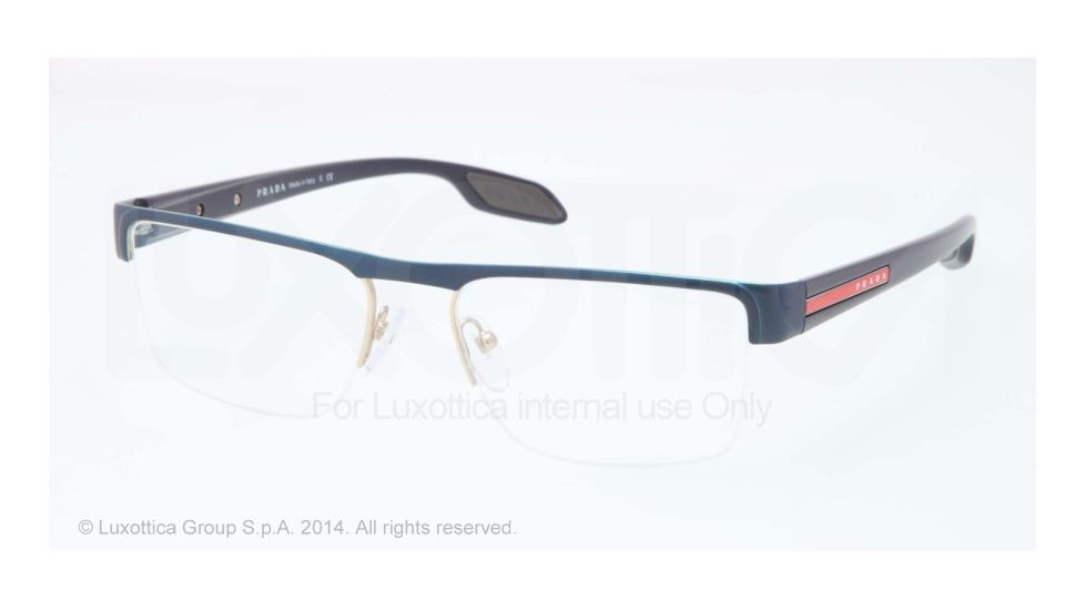 Prada PS57EV Eyeglass Frames SMF1O1-51 - Gold/blue Demi Shiny Frame