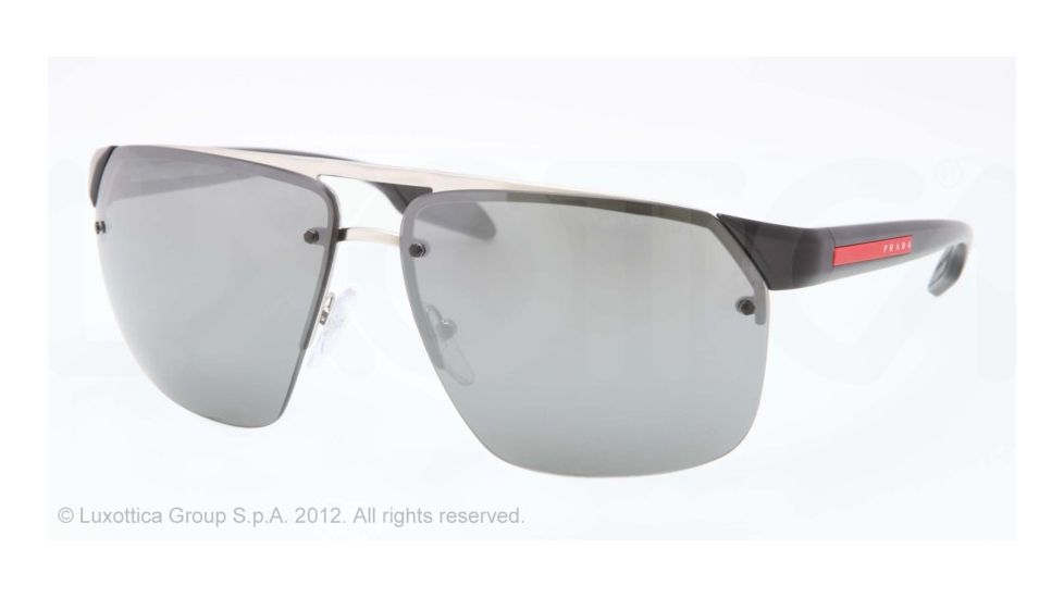 Prada PS57OS Single Vision Prescription Sunglasses PS57OS-1AP7W1-64 - Lens Diameter 64 mm, Frame Color Steel