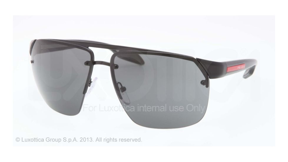 Prada PS57OS Single Vision Prescription Sunglasses PS57OS-1BO1A1-64 - Lens Diameter 64 mm, Frame Color Black Demi Shiny