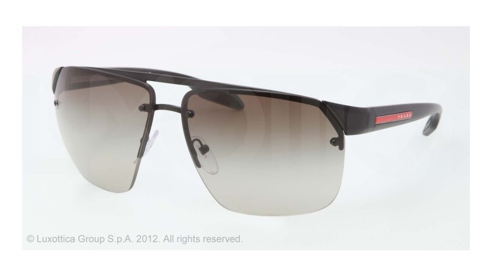 Prada PS57OS Single Vision Prescription Sunglasses PS57OS-1BO4M1-64 - Lens Diameter 64 mm, Frame Color Black Demi Shiny