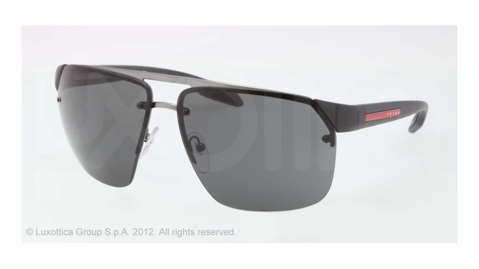 Prada PS57OS Single Vision Prescription Sunglasses PS57OS-7CQ1V1-64 - Lens Diameter 64 mm, Frame Color Gunmetal Demi Shny