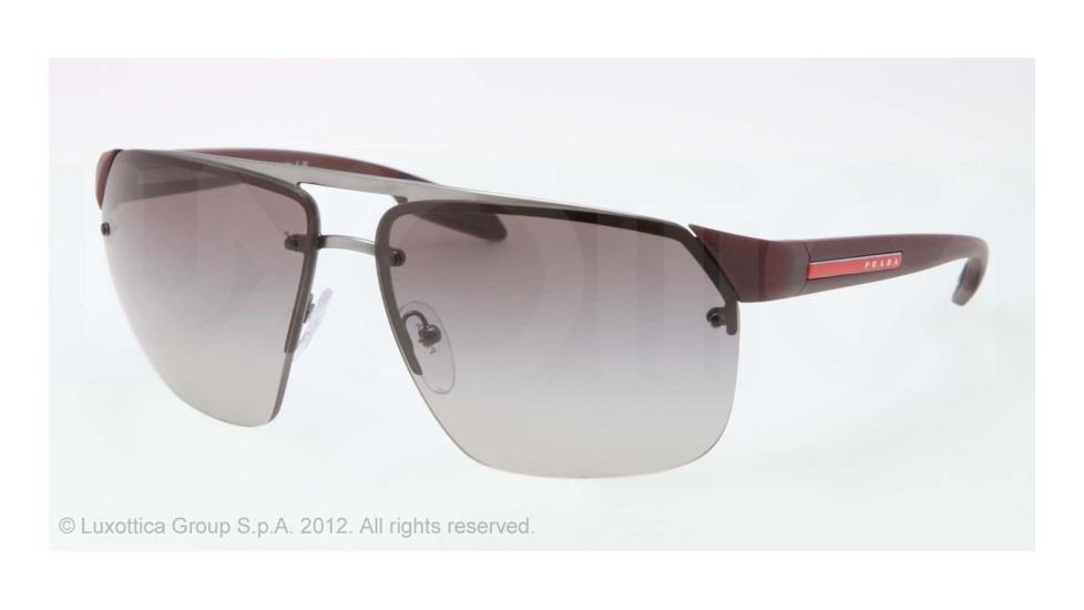 Prada PS57OS Single Vision Prescription Sunglasses PS57OS-7CQ3M1-64 - Lens Diameter 64 mm, Frame Color Gunmetal Demi Shiny