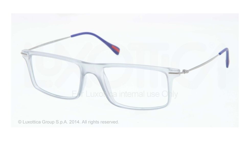 Prada RED FEATHER PS03EV Eyeglass Frames ROT1O1-51 - Light Grey Demi Shiny Frame