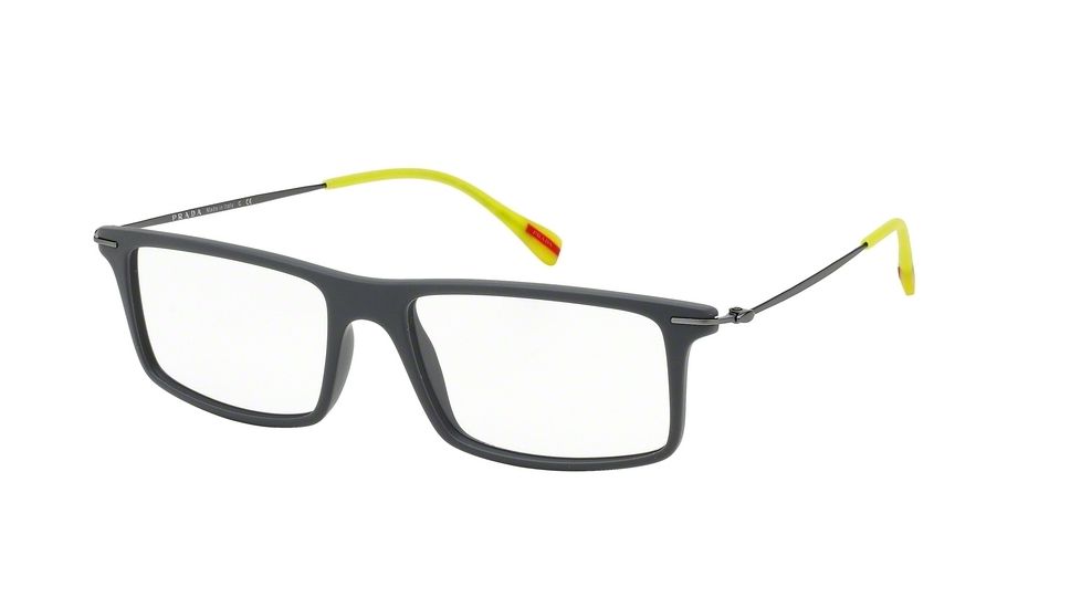 Prada RED FEATHER PS03EV Eyeglass Frames TFZ1O1-51 - Grey Rubber Frame