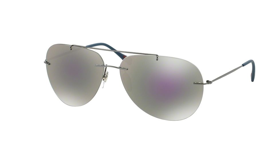 Prada RED FEATHER PS50PS Bifocal Prescription Sunglasses PS50PS-5AV2E2-63 - Lens Diameter 63 mm, Frame Color Gunmetal