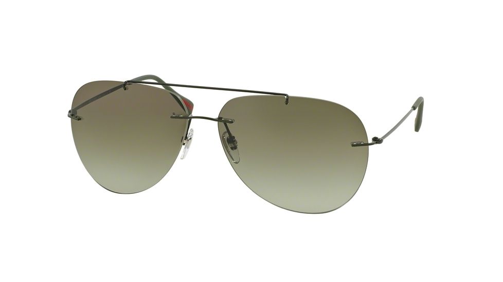 Prada RED FEATHER PS50PS Bifocal Prescription Sunglasses PS50PS-ROV4M1-60 - Lens Diameter 60 mm, Frame Color Military Green Demi Shiny