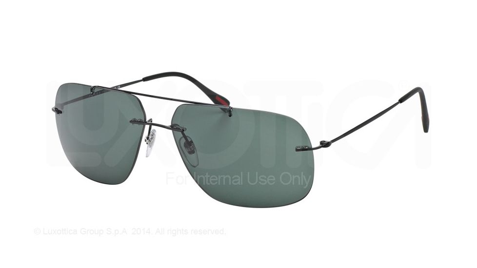 Prada RED FEATHER PS55PS Single Vision Prescription Sunglasses PS55PS-7AX3O1-63 - Lens Diameter 63 mm, Frame Color Black