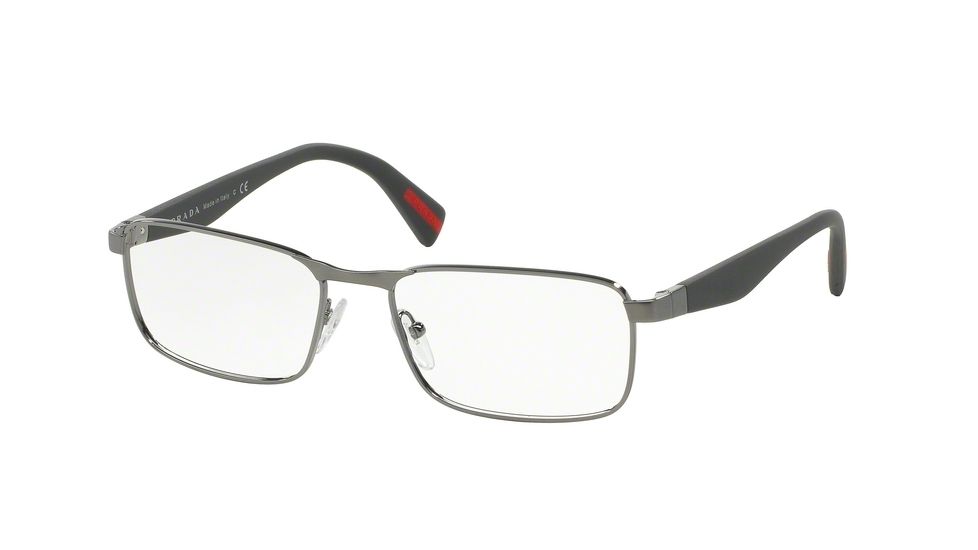 Prada RUBBERMAX PS51GV Bifocal Prescription Eyeglasses 5AV1O1-52 - Gunmetal Shiny/rubber Frame