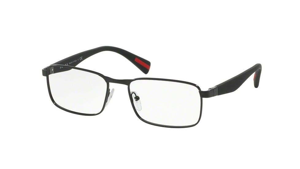 Prada RUBBERMAX PS51GV Bifocal Prescription Eyeglasses 7AX1O1-52 - Black Shiny/rubber Frame