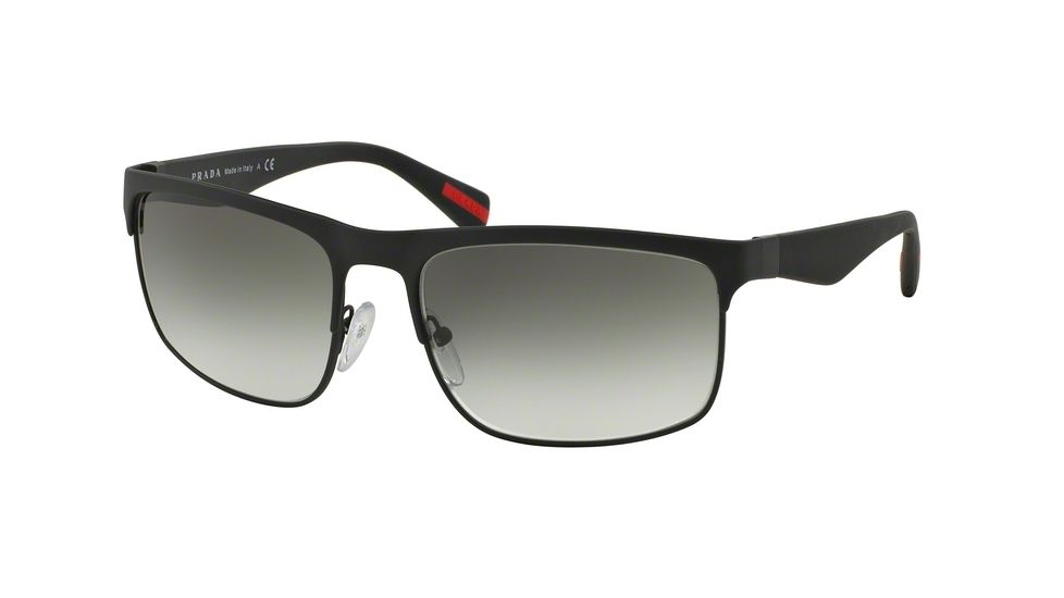 Prada RUBBERMAX PS56PS Single Vision Prescription Sunglasses PS56PS-DG00A7-60 - Lens Diameter 60 mm, Frame Color Black Rubber