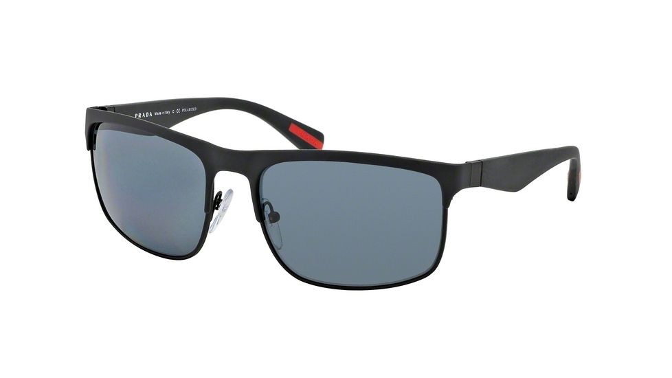 Prada RUBBERMAX PS56PS Single Vision Prescription Sunglasses PS56PS-DG05Z1-60 - Lens Diameter 60 mm, Frame Color Black Rubber