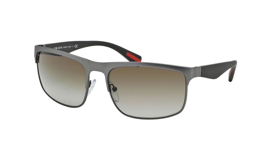 Prada RUBBERMAX PS56PS Single Vision Prescription Sunglasses PS56PS-DG11X1-60 - Lens Diameter 60 mm, Frame Color Gunmetal Rubber