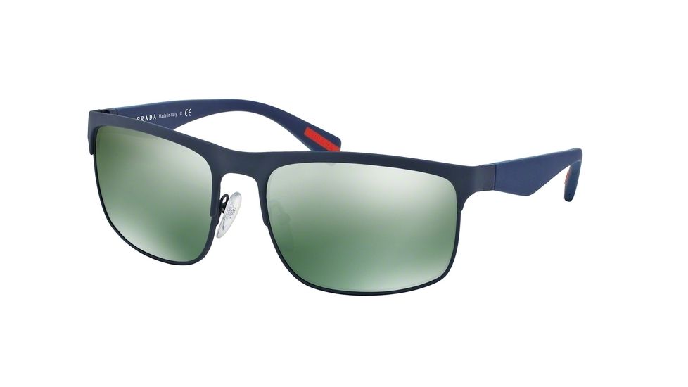Prada RUBBERMAX PS56PS Single Vision Prescription Sunglasses PS56PS-TFY3C0-60 - Lens Diameter 60 mm, Frame Color Blue Rubber