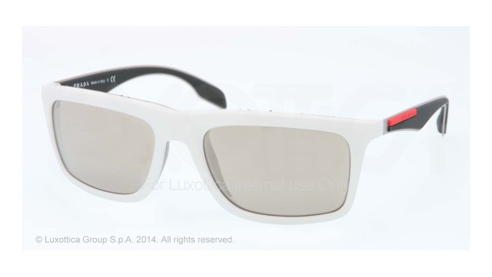 Prada SLICE PS02PS Bifocal Prescription Sunglasses PS02PS-AAI1C0-57 - Lens Diameter 57 mm, Frame Color White Demi Shiny