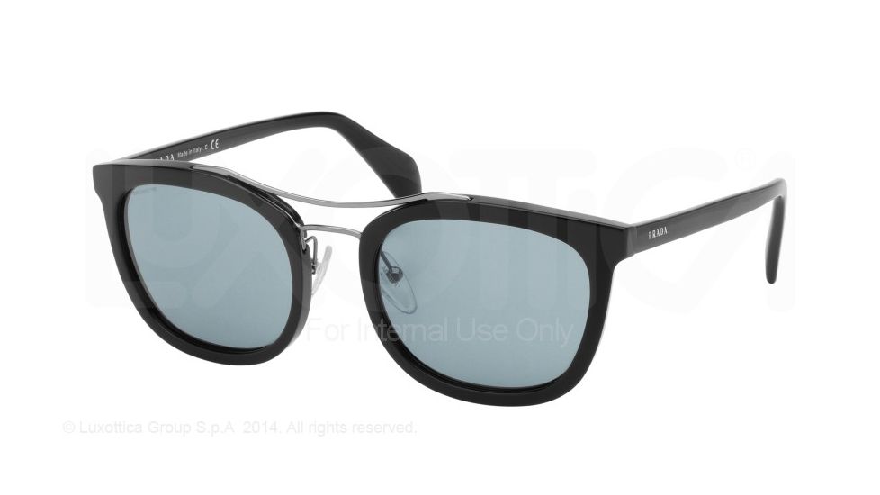 Prada SOCIETY PR17QS Single Vision Prescription Sunglasses PR17QS-1AB3C2-52 - Lens Diameter 52 mm, Frame Color Black