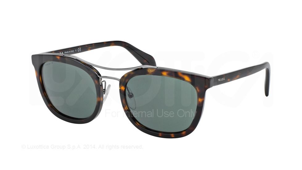 Prada SOCIETY PR17QS Single Vision Prescription Sunglasses PR17QS-2AU3O1-52 - Lens Diameter 52 mm, Frame Color Havana